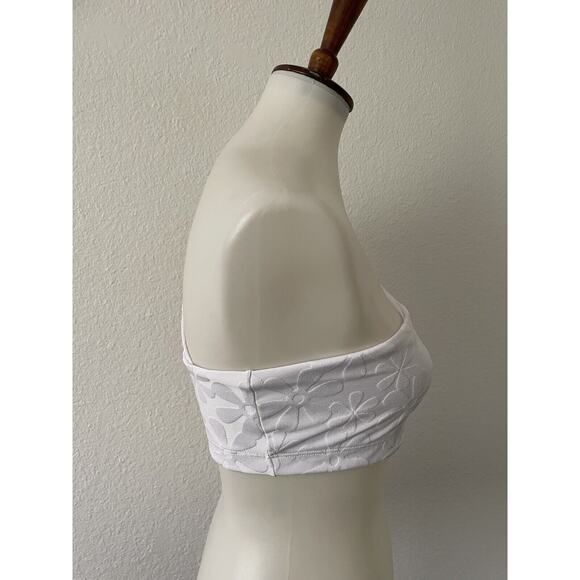 Kenny Flowers Swim Bikini Top One Shoulder Santorini White Swimwear - Picture 6 of 7